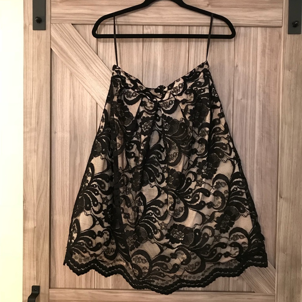 Chetta B Black and Nude Lace Skirt